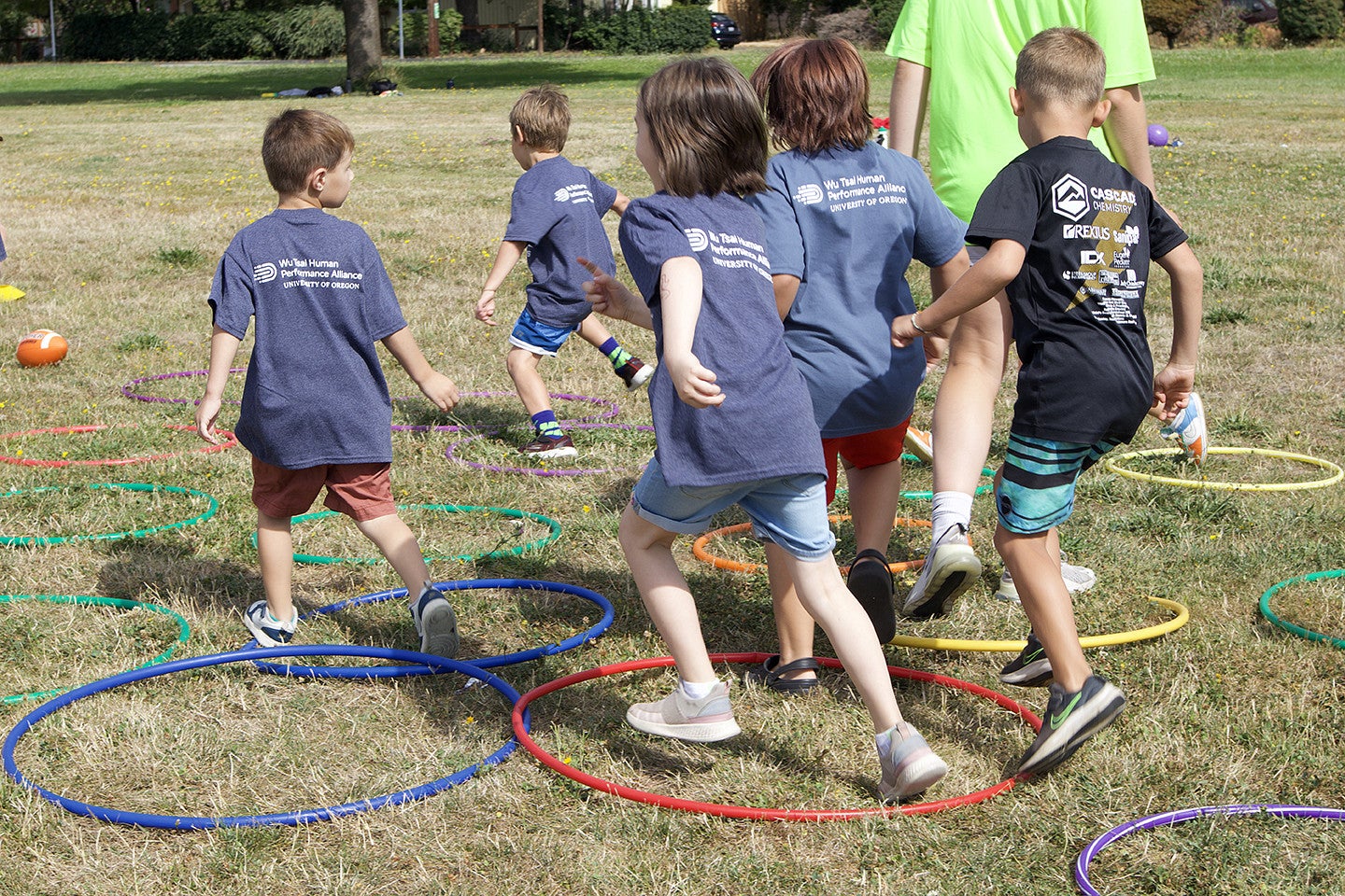 Young kids in the neighborhood join weekly pop-up camps.