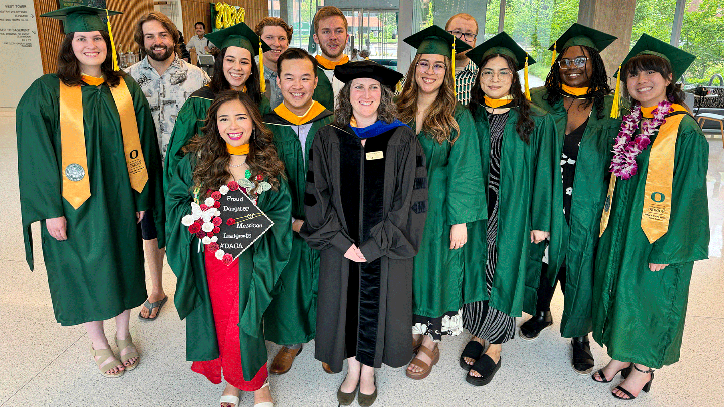 Group of smiling graduates