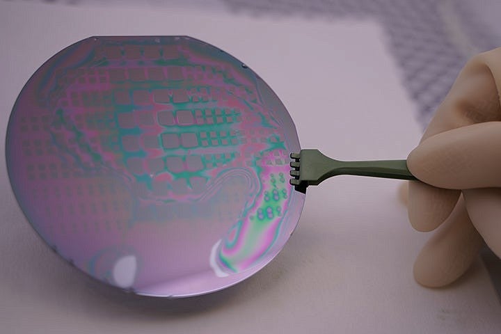 A disc held by a clamp