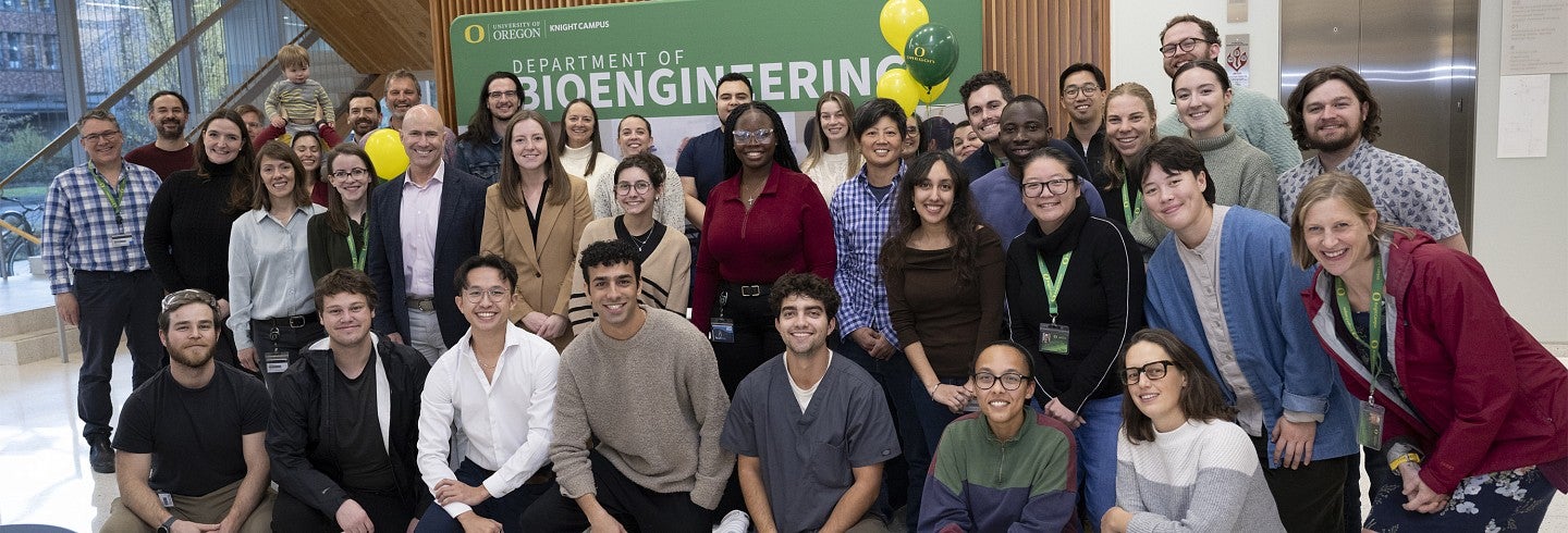 Bioengineering group shot Knight Campus