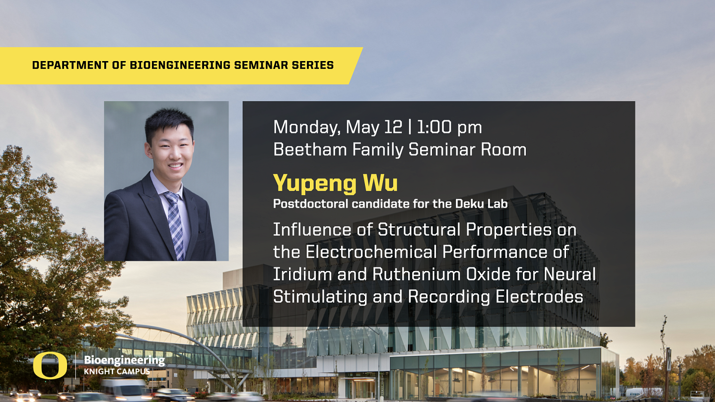 Yupeng Wu, Postdoctoral candidate for the Deku Lab