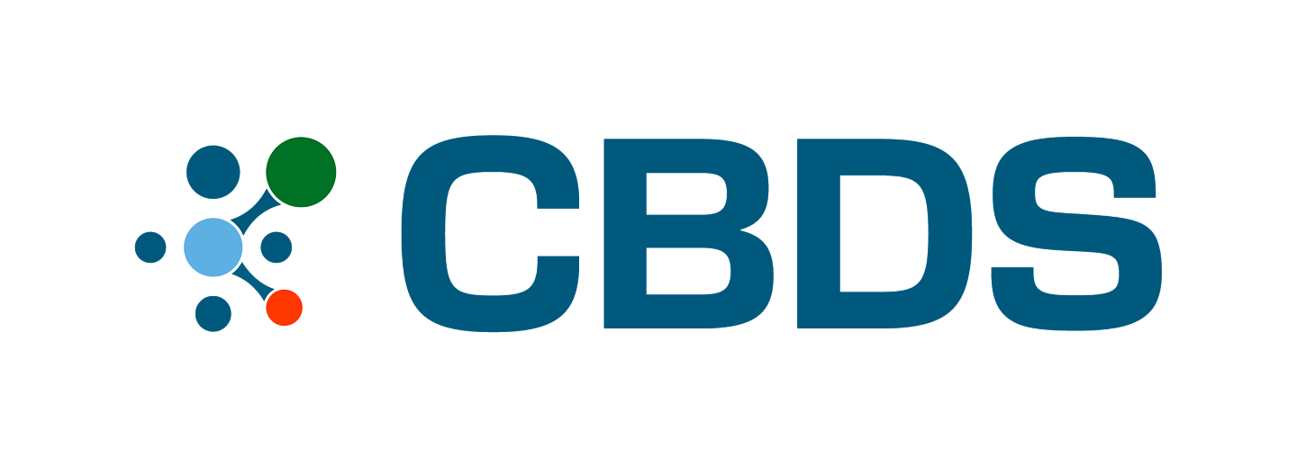 CBDS logo in Blue, orange, green,