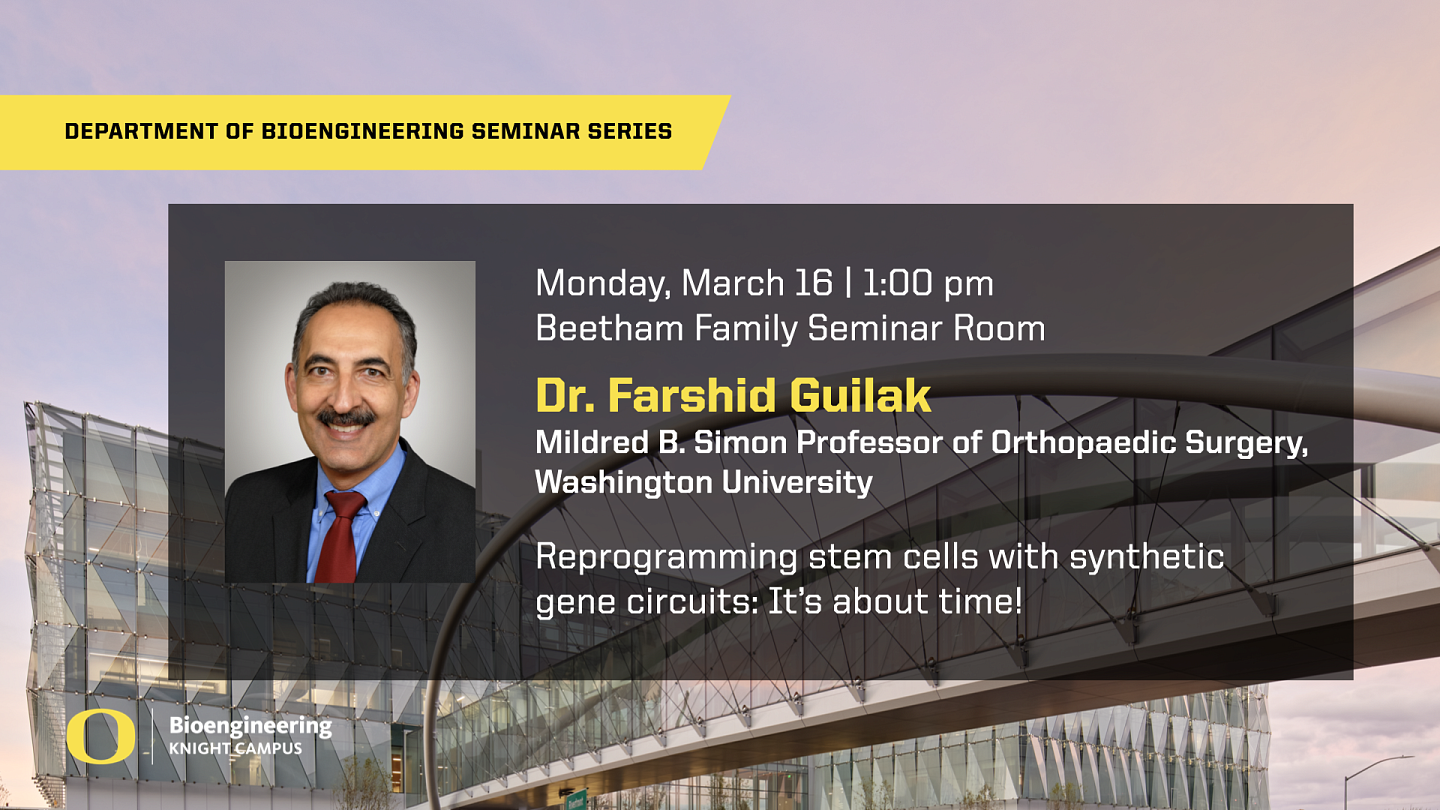 Promotional slide teasing March 16 talk with photo of presenter