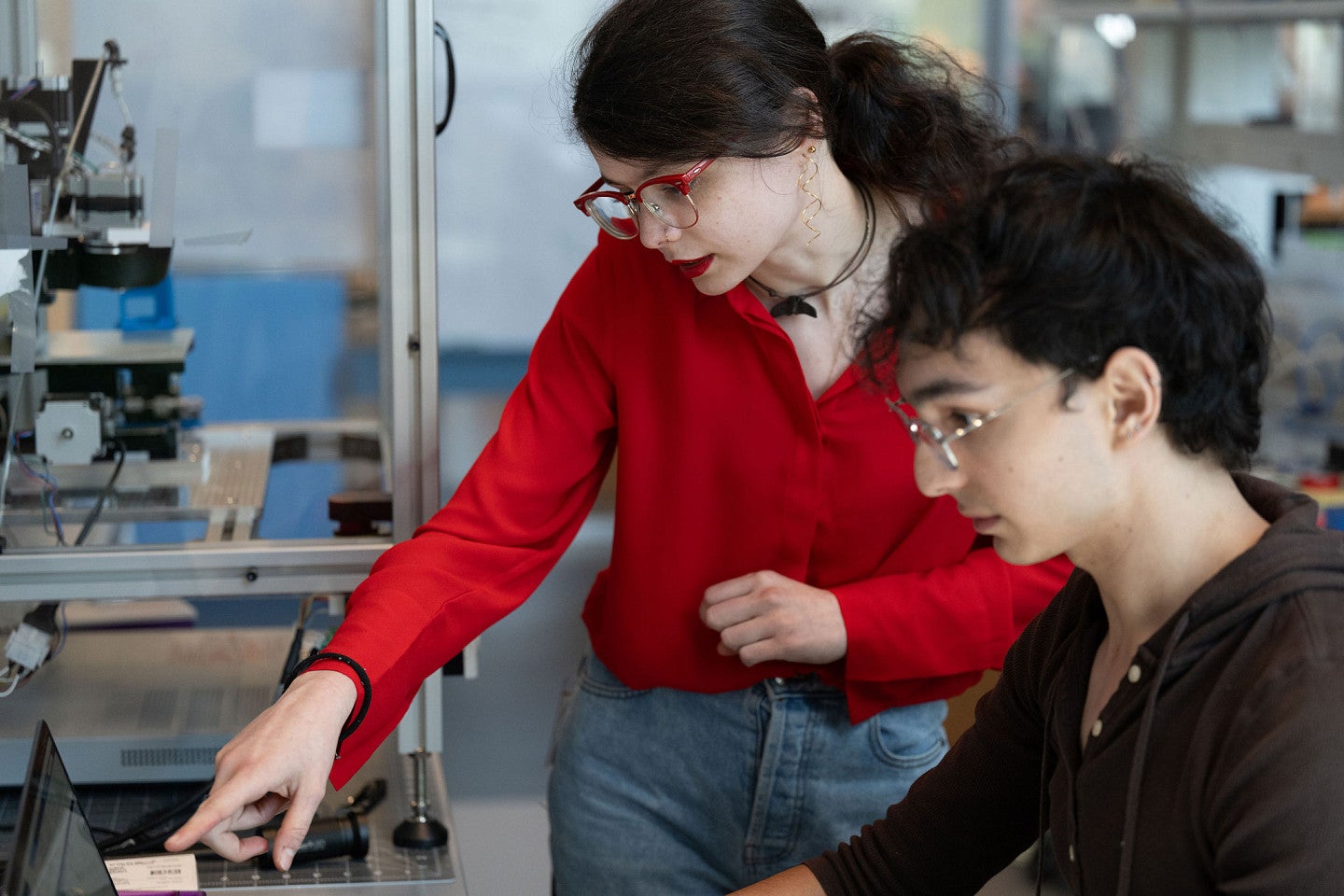 iman with printer dalton lab