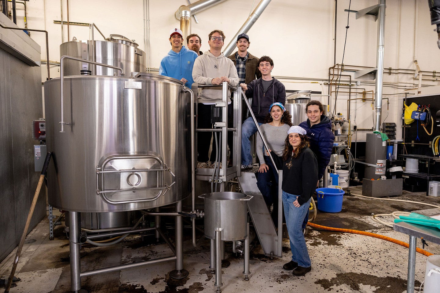 Brewing student on brew day