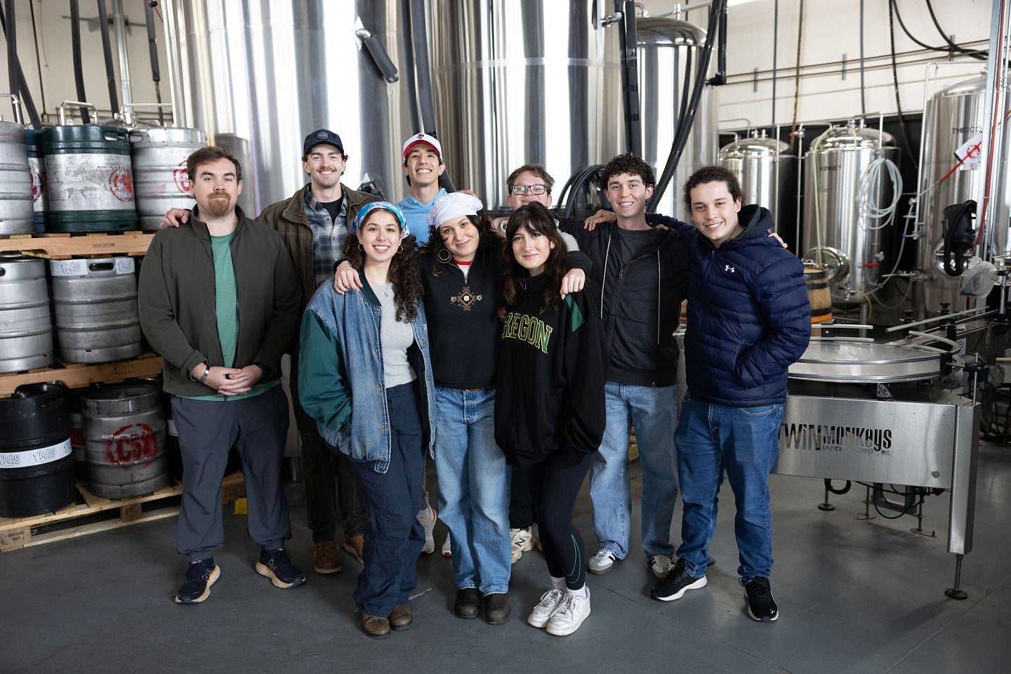Brewing students on brew day