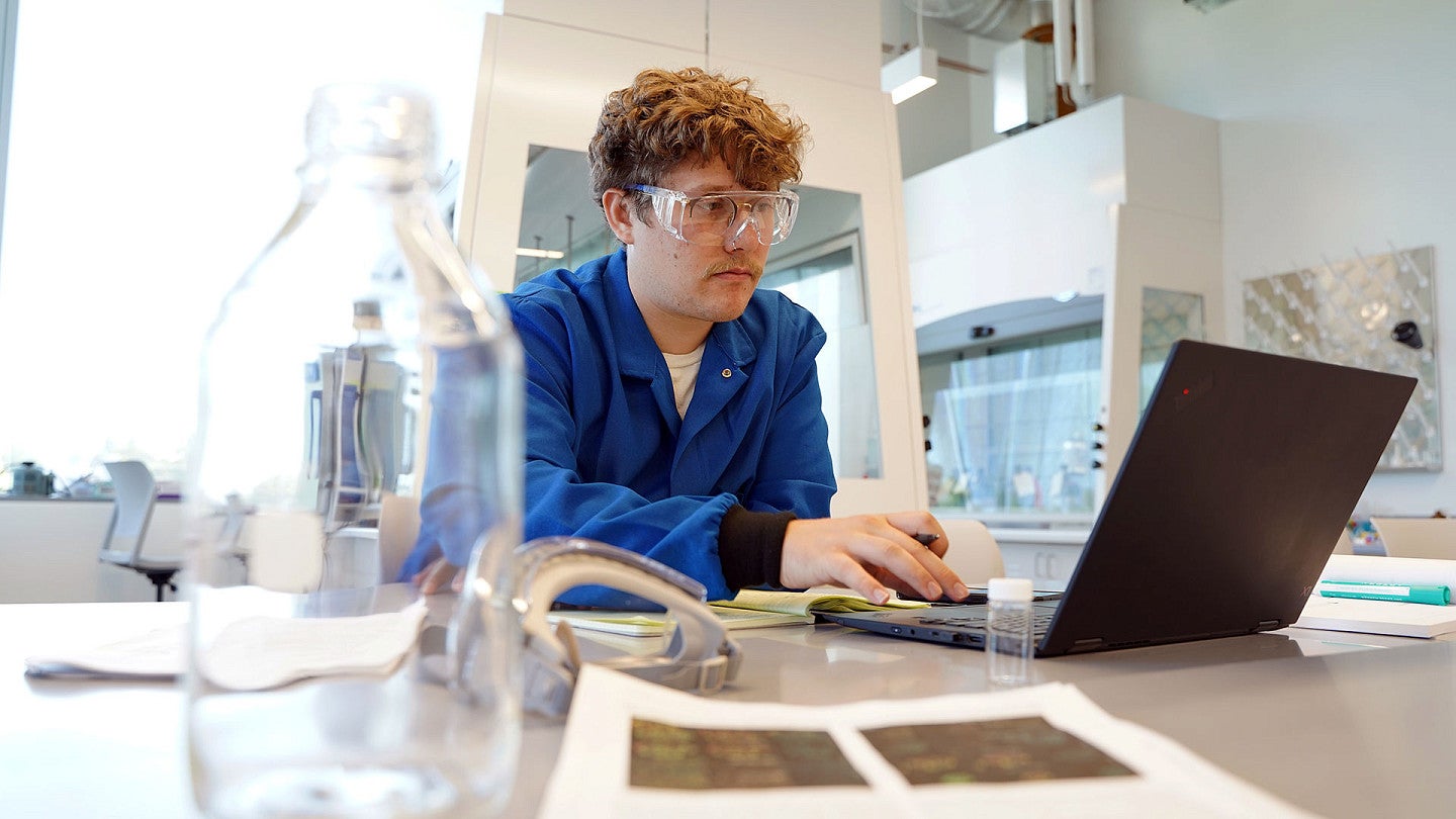 KCGIP student in sensors lab