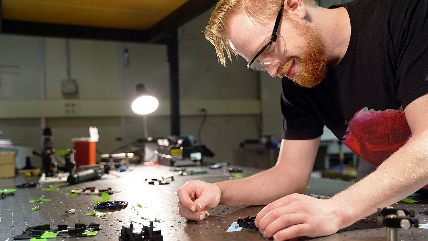 KCGIP Optics student in lab