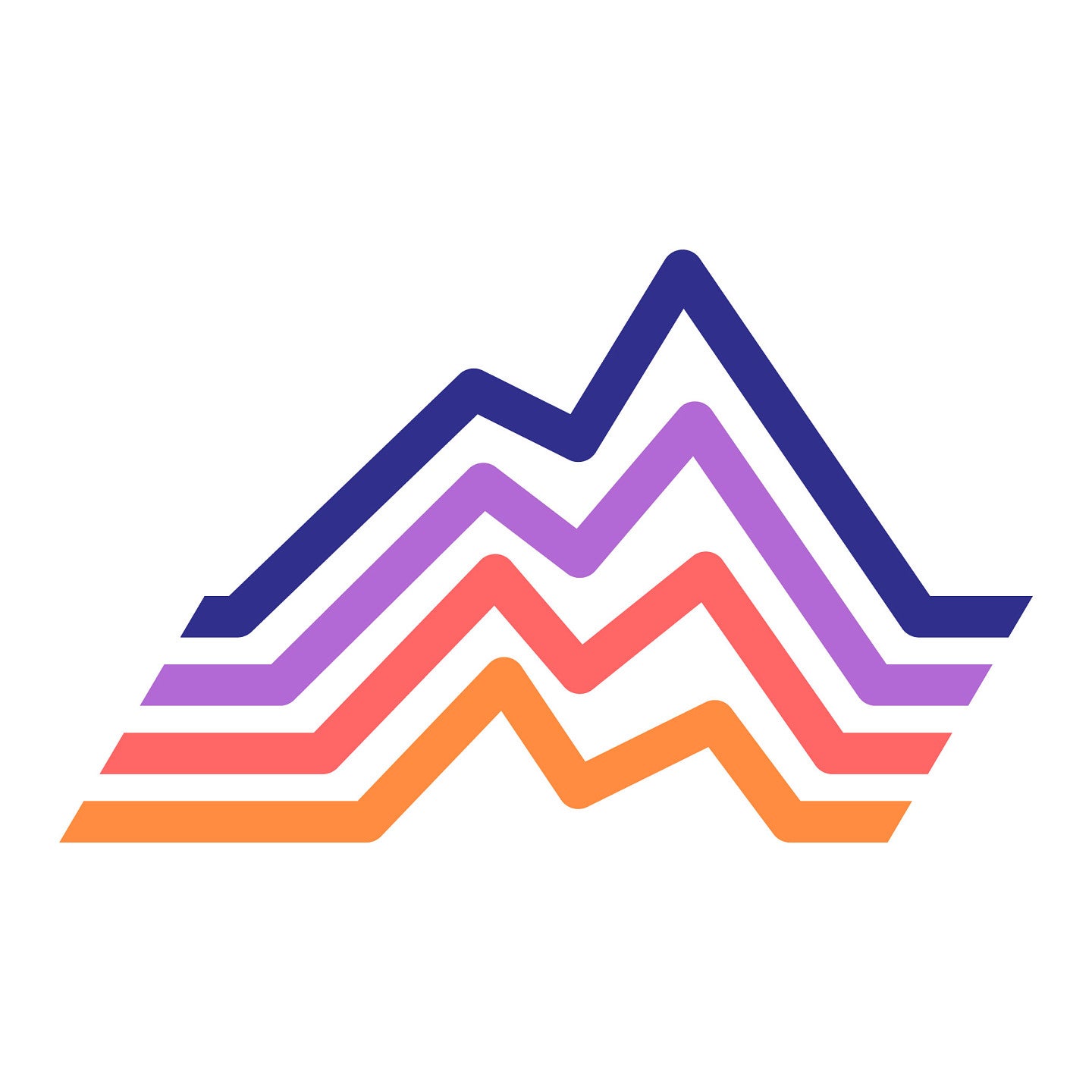 Mountain ranges in a rainbow gradient