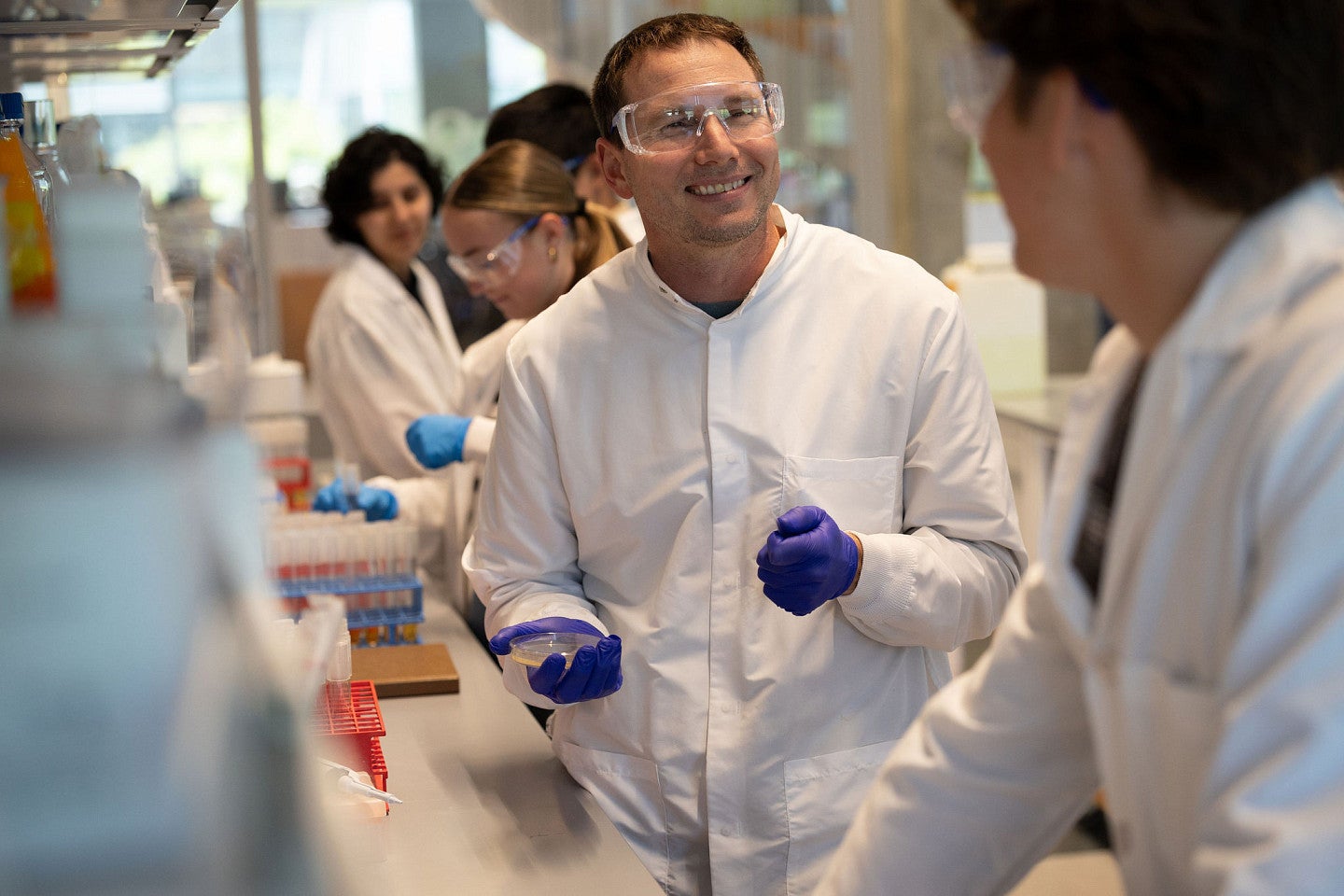 Bioengineering students in lab