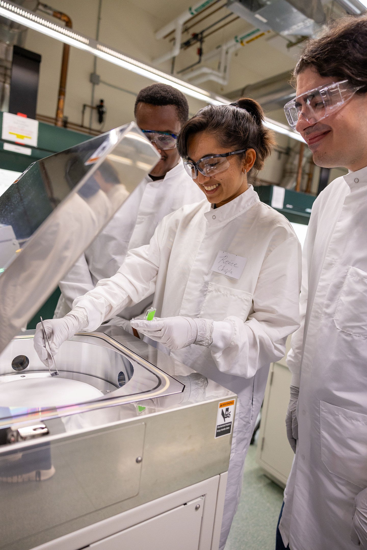 Semiconductor students in lab