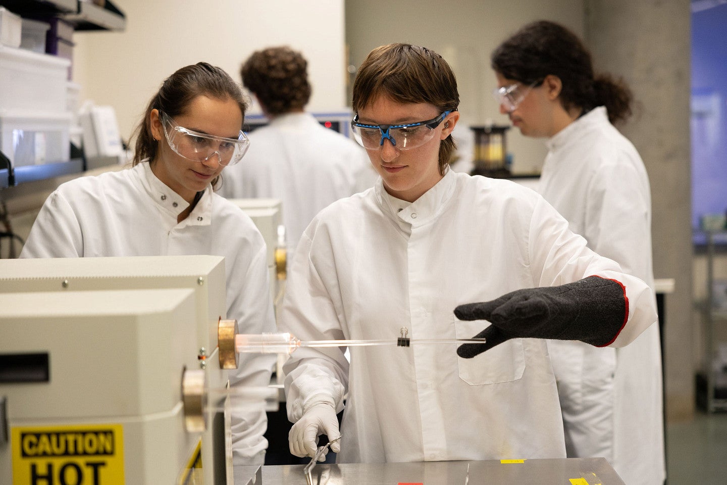 Semiconductor students in lab