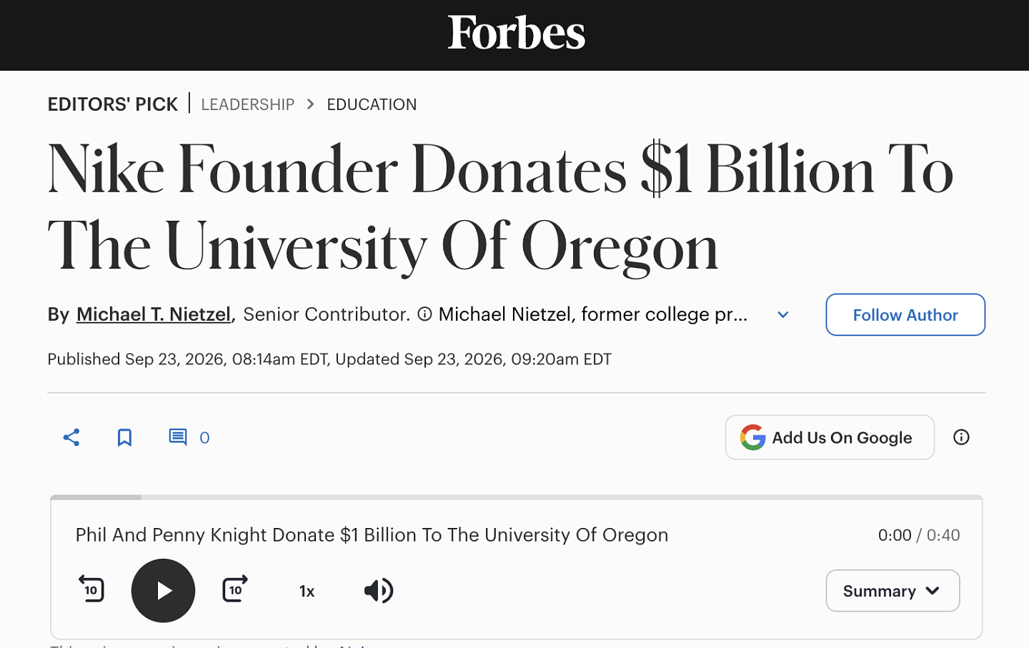 Forbes article 