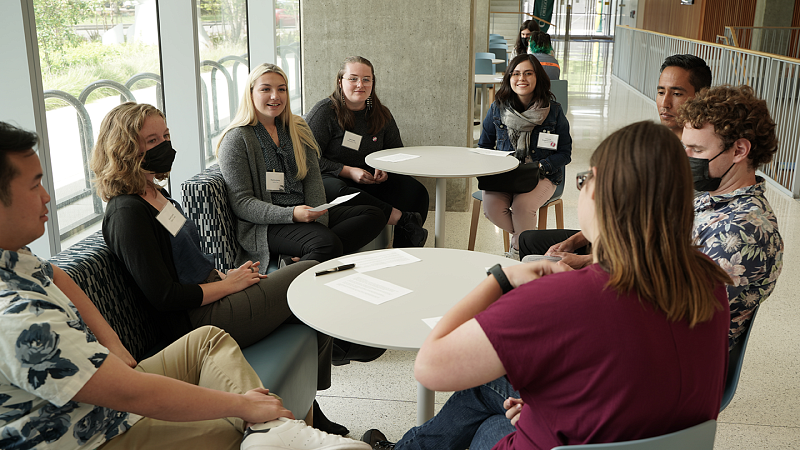 Knight Campus Graduate Internship Program students networking 