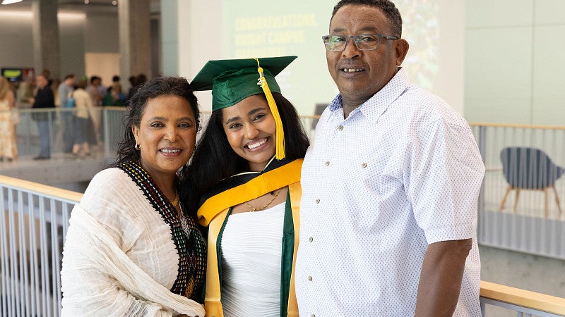 Knight Campus Graduate Internship Program woman at graduation