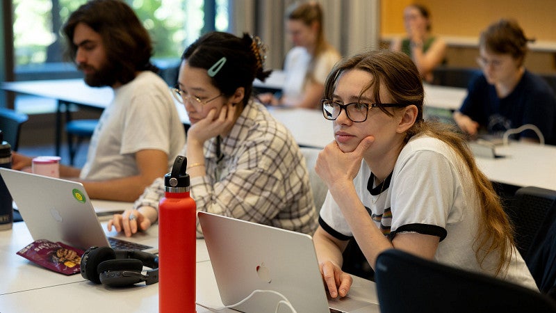 students at their computers at a CBDS workshop