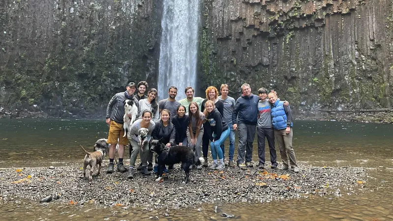 Guldberg lab out for a hike