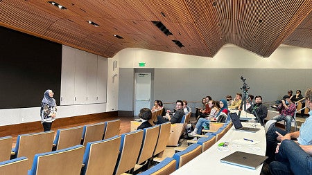 Ph.D. student Rubiya Yasmin in the seminar room