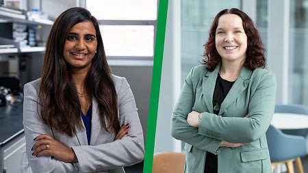 Headshots of Marian Hettiaratchi and Gabriella Lindberg