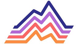 Mountain ranges in a rainbow gradient