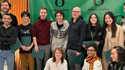 Plesa lab at Knight Campus Holiday Party 