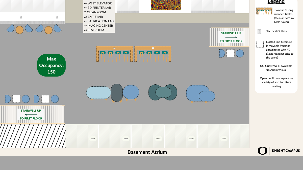 An artist drawing of a basement space