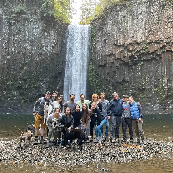 Guldberg lab out for a hike