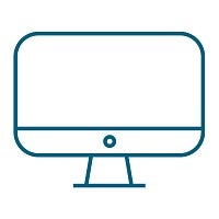 outline simple diagram of a computer monitor screen